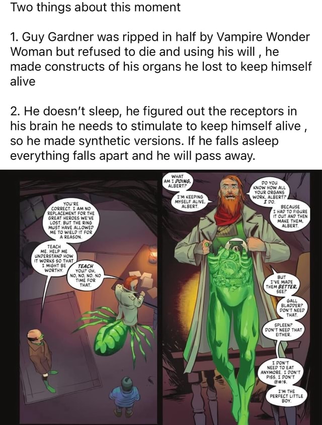 Two things about this moment 1. Guy Gardner was ripped in half by ...